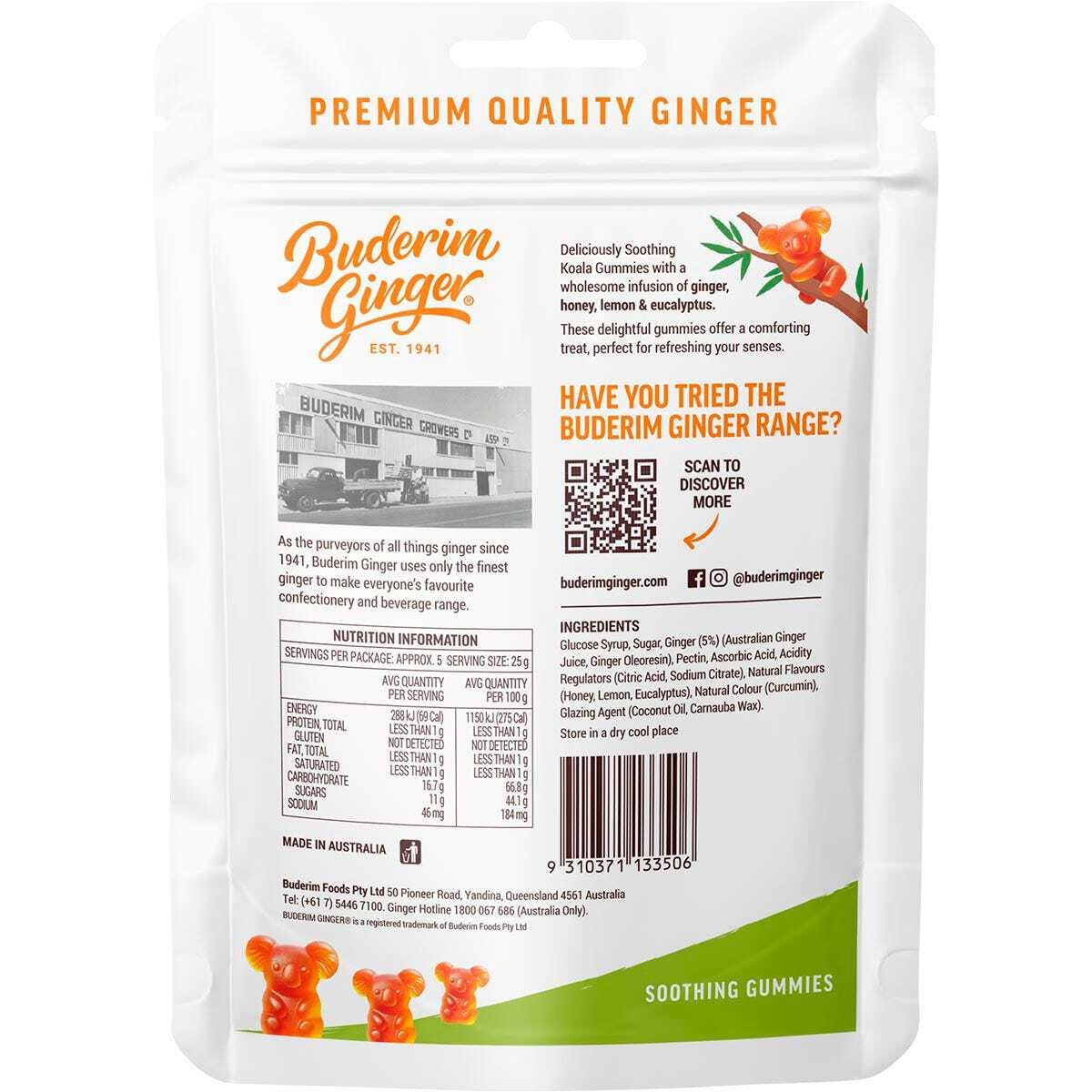 Buderim Ginger Soothing Gummies 130g