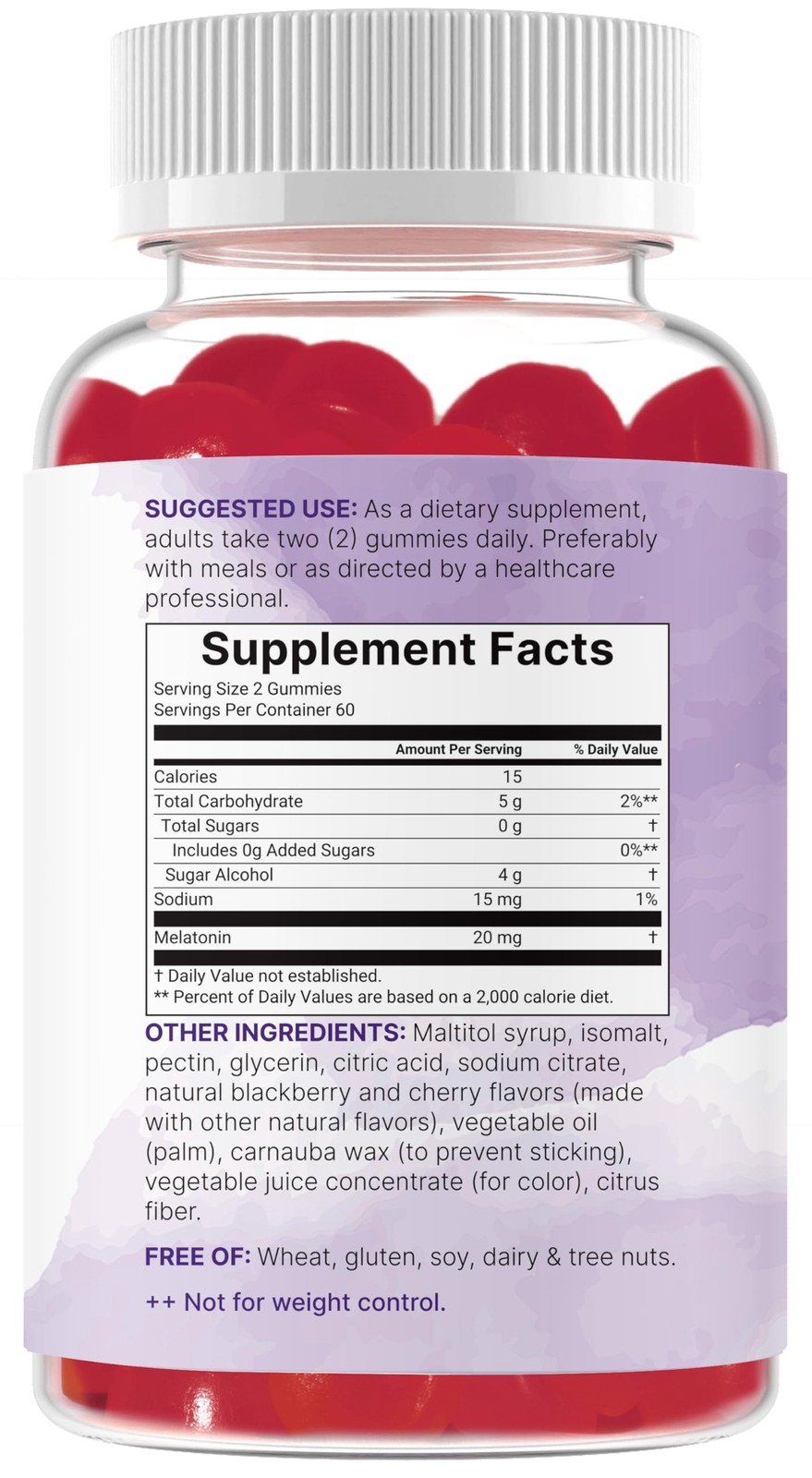Micro Ingredients Melatonin 20mg Gummies for Adults, 120 Count (Pack of 1)