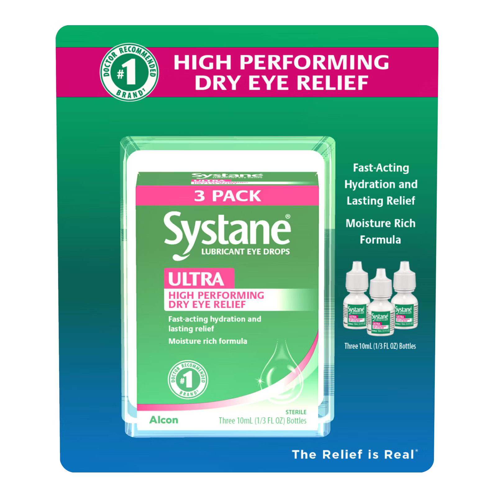 Systane Ultra Lubrication Eye Drops 3 pk 10mL