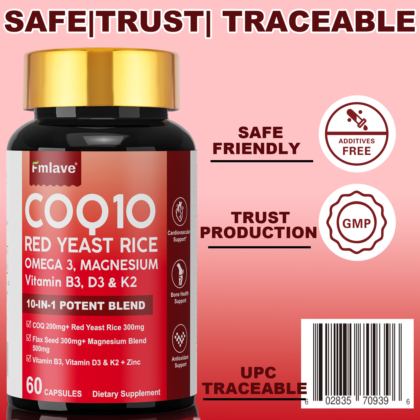 Coq10 300 Mg Softgels Coq10 Supplement – CQ10 Coenzyme-Q10 with Omega 3 & D3 K2