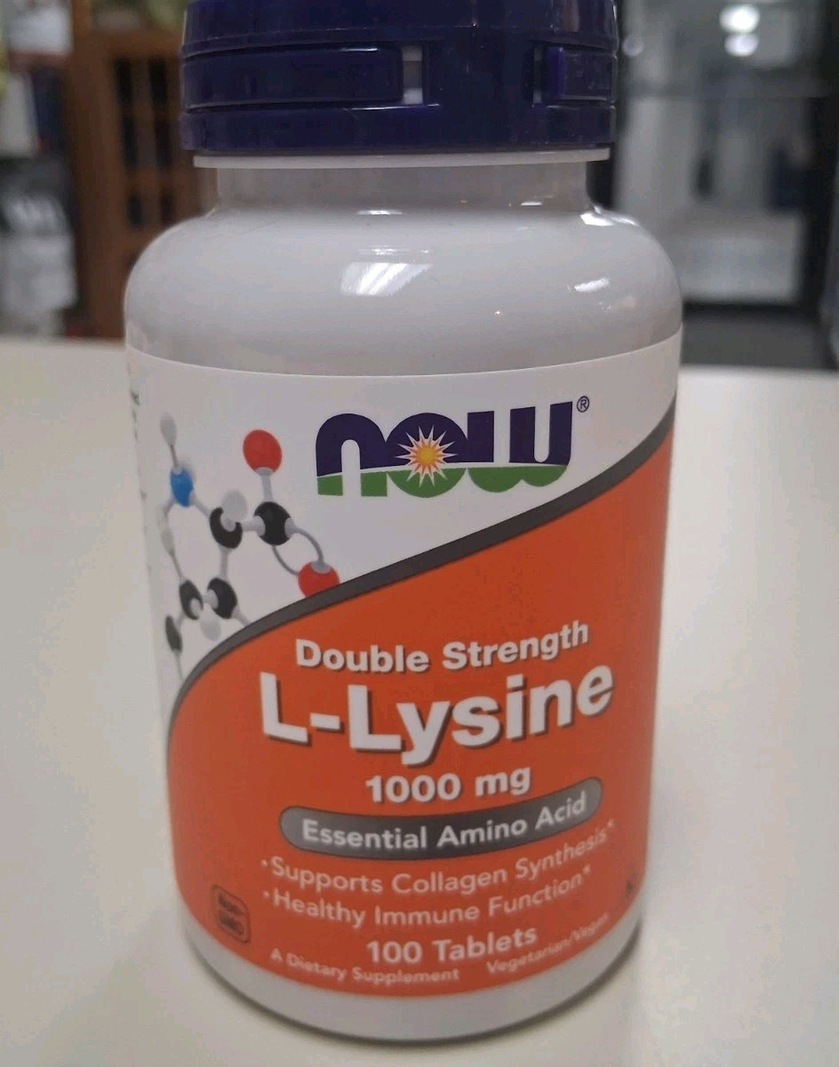 NOW FOODS L-Lysine 1000 mg – 100 Tablets Immune Support Collagen Synthesis 2030