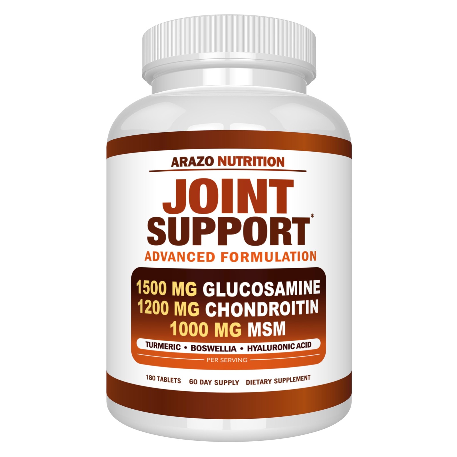 Arazo Nutrition Glucosamine Chondroitin Turmeric MSM Boswellia Joint Support