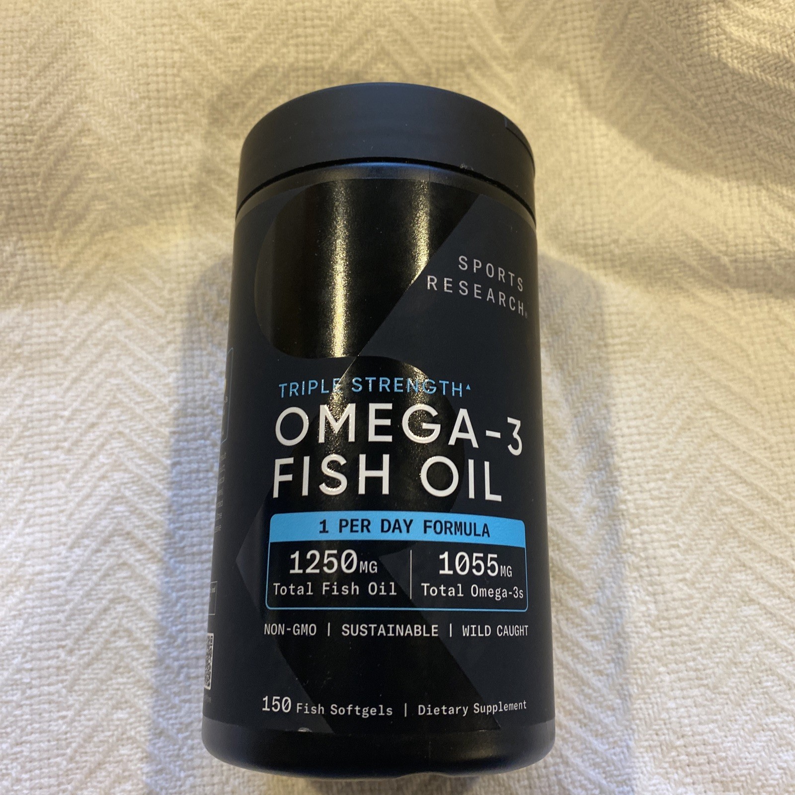 Sports Research Omega-3 Fish Oil Triple Strength 150 Softgels 1250mg Exp 08/2028