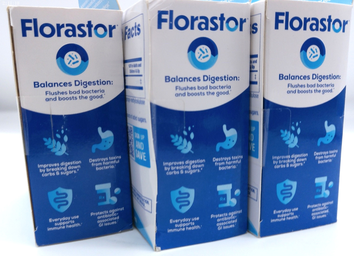 3PK Florastor Dual Action Probiotic Supplement, 60Total Capsules, Exp. 9/26+