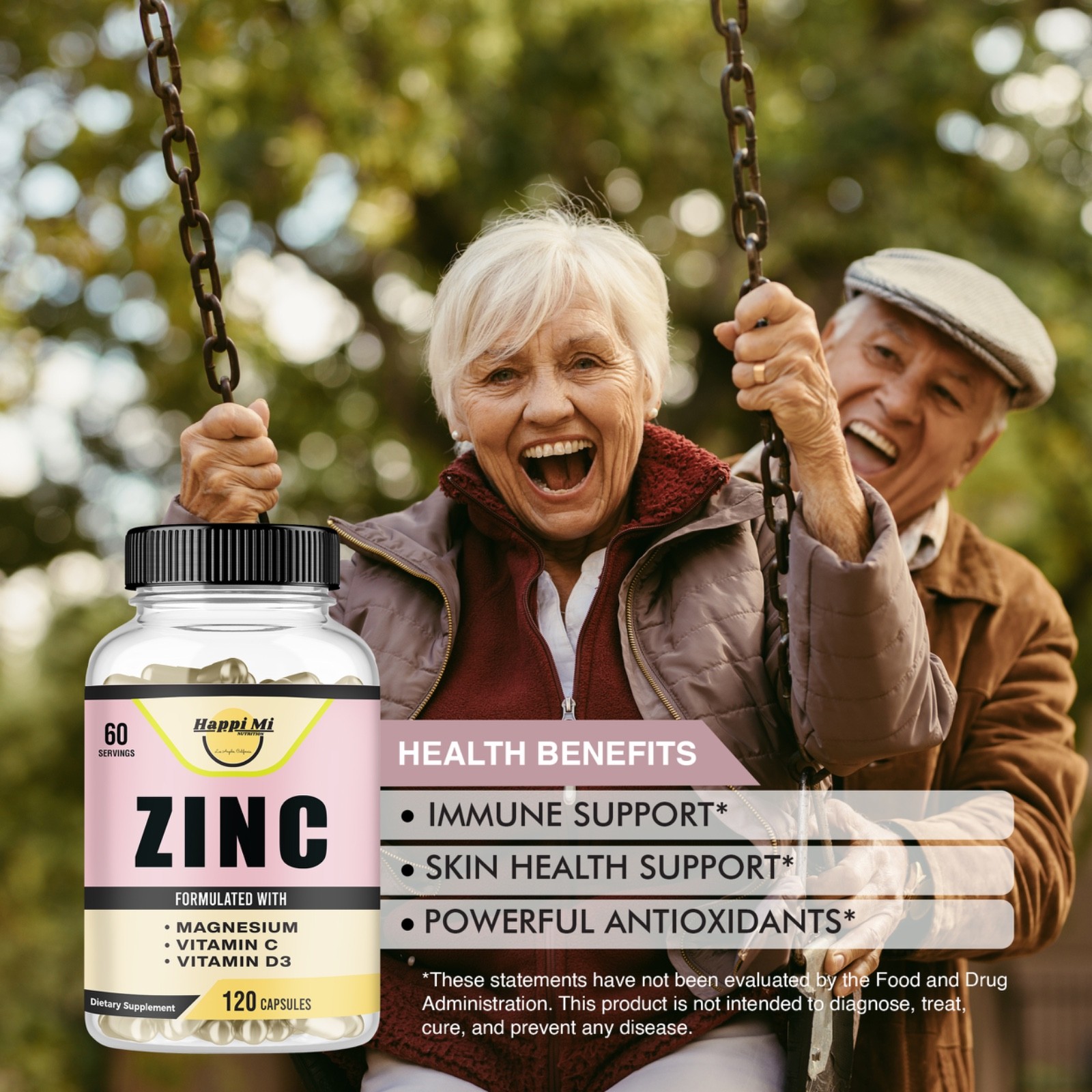 Zinc 100mg, Magnesium Glycinate 150mg, Vitamin D3 5000 IU, Vitamin C 500mg – 120