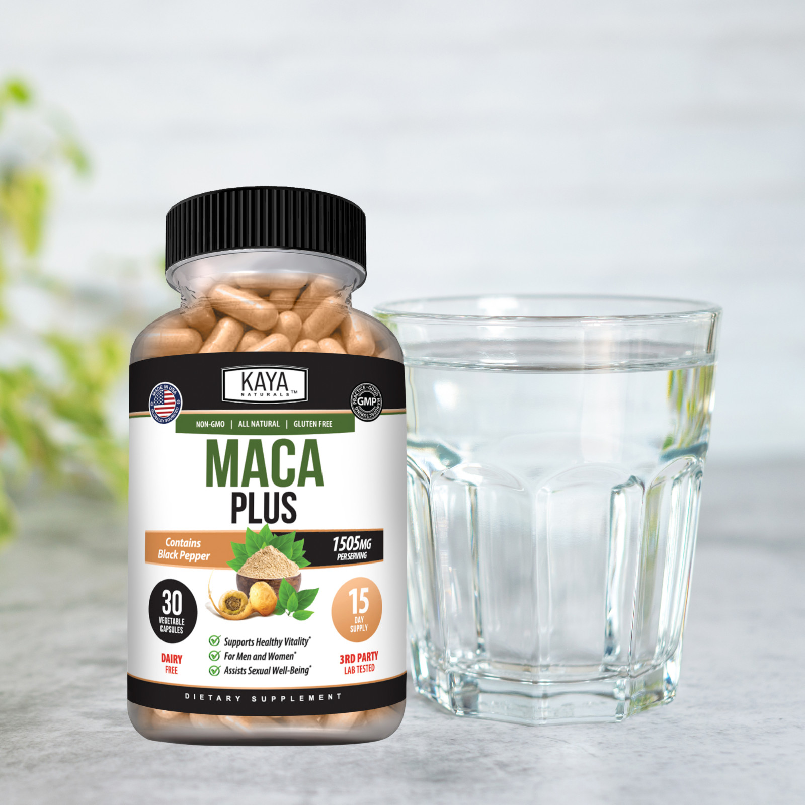 MACA Plus Supplement 30ct, Assist Sexual Well-being, Healthy Energy & Endurance