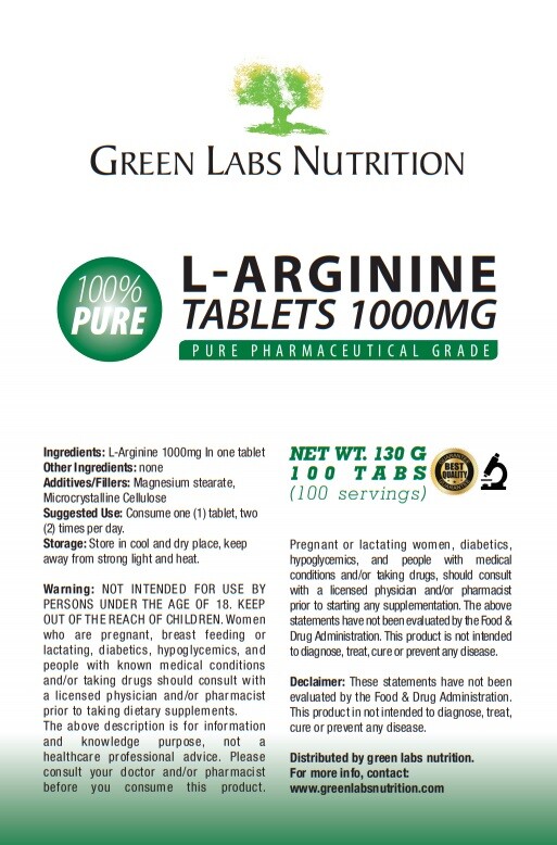 L-Arginine 1000 mg Tablets – High Strength, Blood Flow, Muscle Pump, Performance
