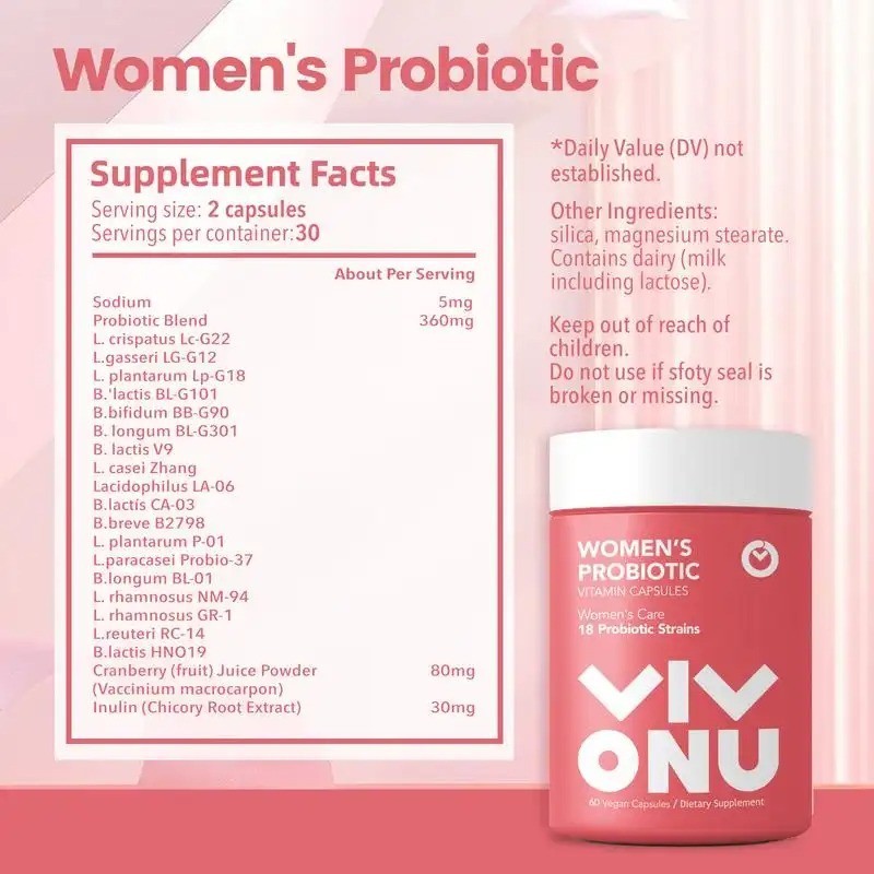 2 Pack Womens Probiotic Capsules Feminine Health pH Balance 120ct