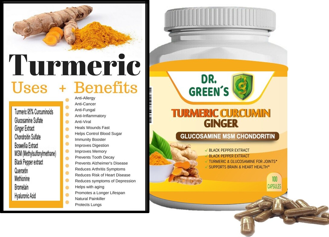 Joint support turmeric curcumin Highest Potency 95% High Absorption Black Pepper