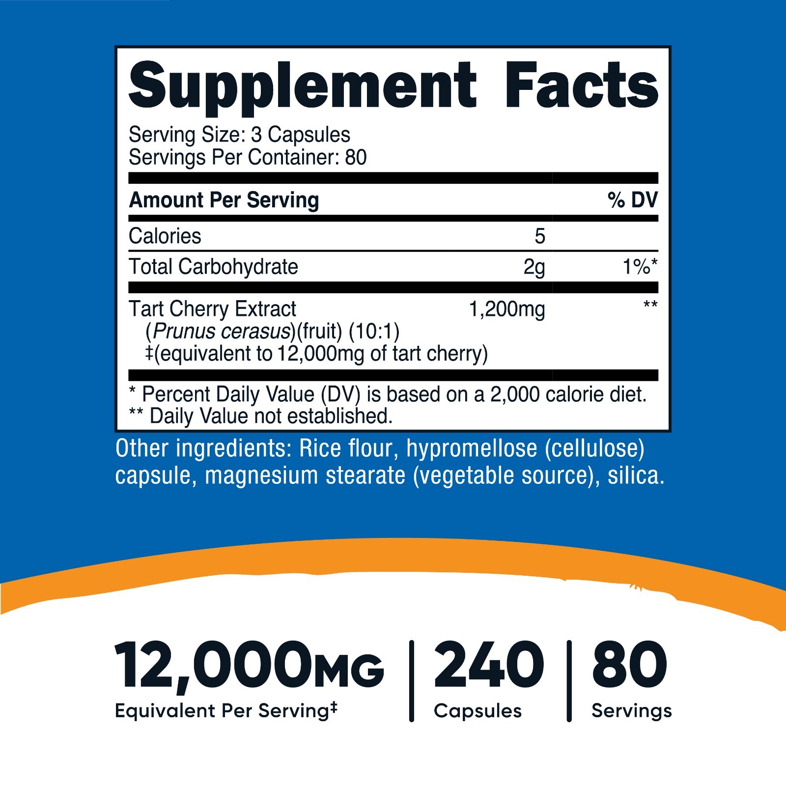 Nutricost Tart Cherry Extract (12,000mg Equivalent) 240 Capsules – Vegan