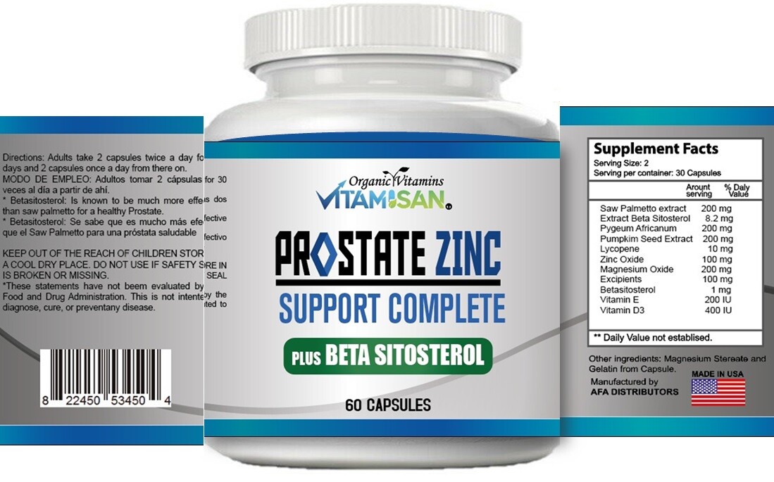 Saw Palmetto Prostate 1619 Supplement Urinary Support Cap Organic Vit Vitamisan