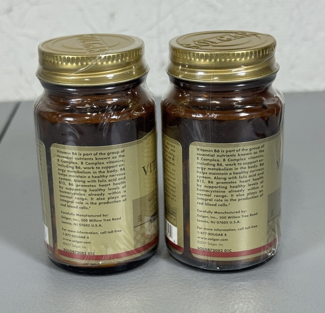 2 Count – Solgar Vitamin B-6 25mg 100 Tablets EXP 05/2026
