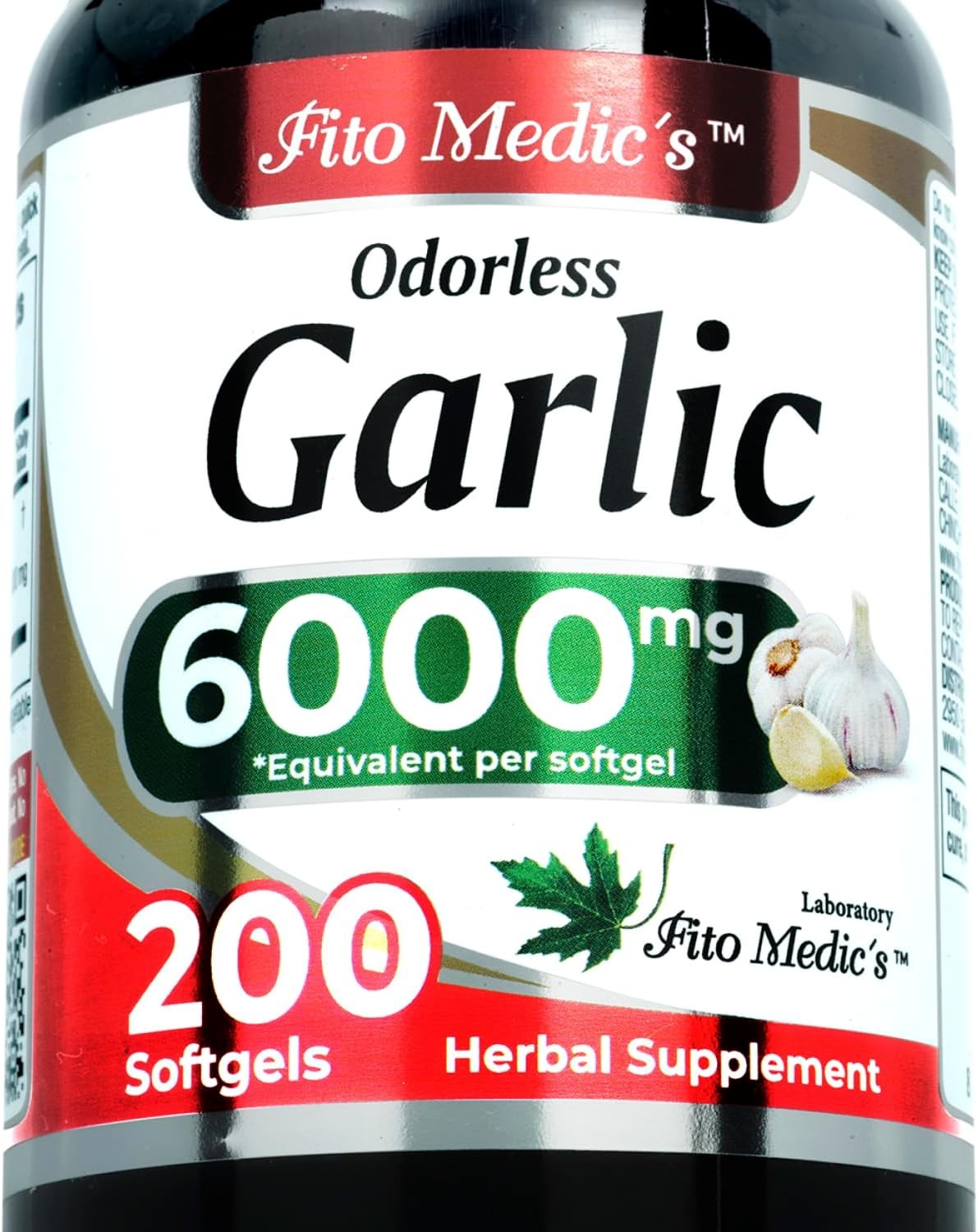 Garlic Pills 6000 mg Equivalent 200 softgels Organic Garlic 200 Softgels Garlic