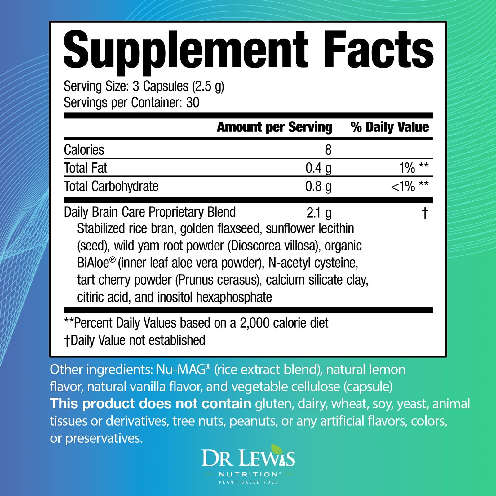 Dr Lewis Daily Brain Care Capsules Brain Supplements for Memory and Focus wi…