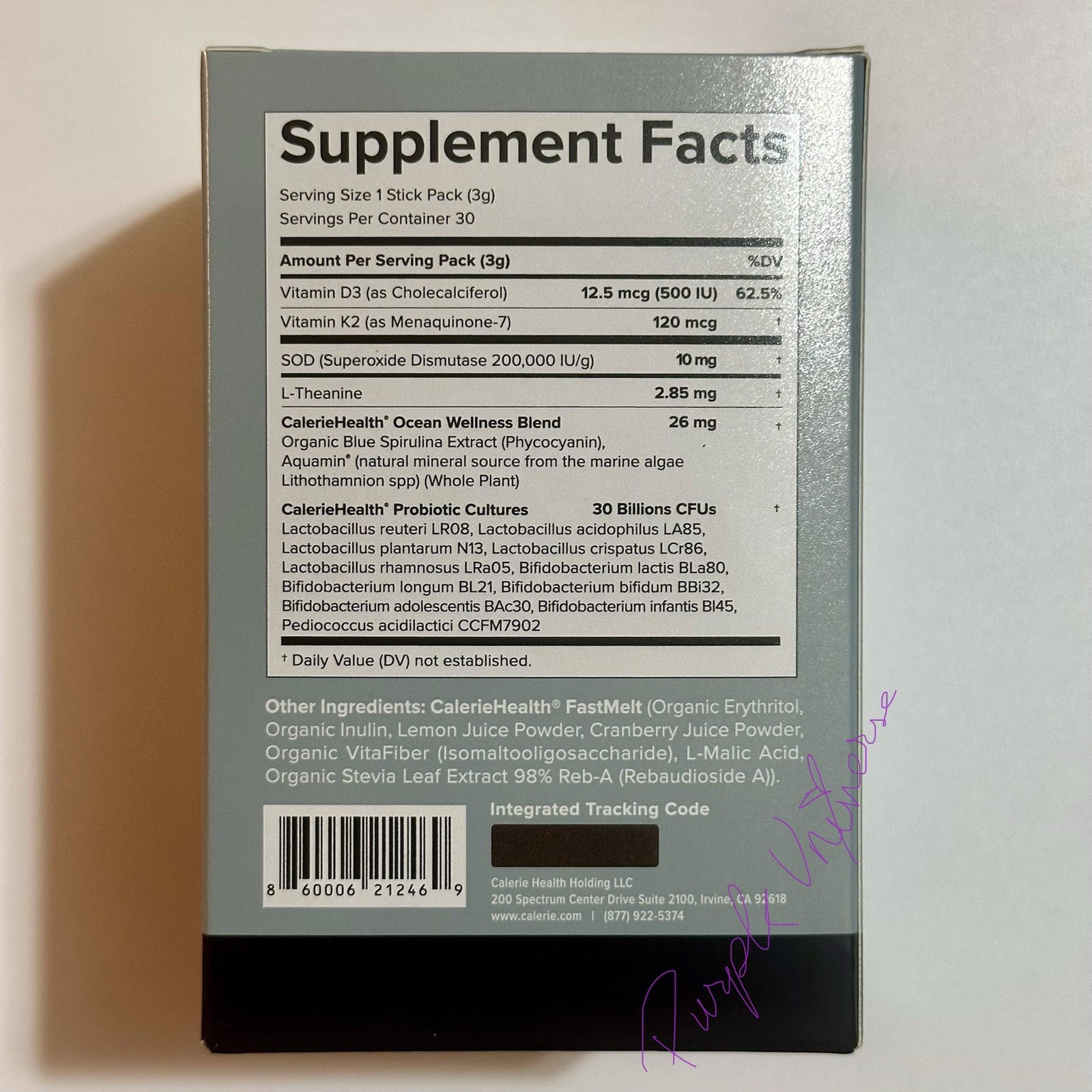 Authentic Calerie Health CalerieLife Aqua-SOD Probiotics – 30 Single Stick Packs