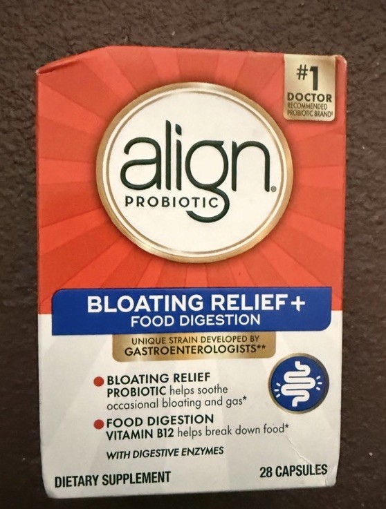 Align 28 count Bloating relief food digestion capsules (Exp: 8/26)