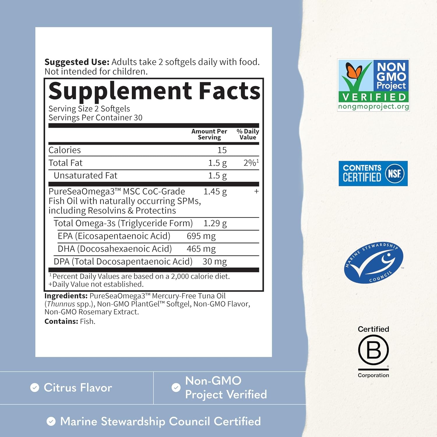 Garden of Life Dr. Formulated Advanced Omega Fish Oil – Lemon, 1,290mg EPA, DHA