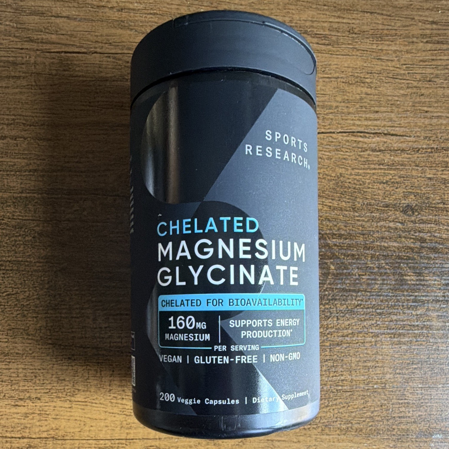 Sports Research Magnesium Glycinate 160mg Energy Support 200 Veggie Caps