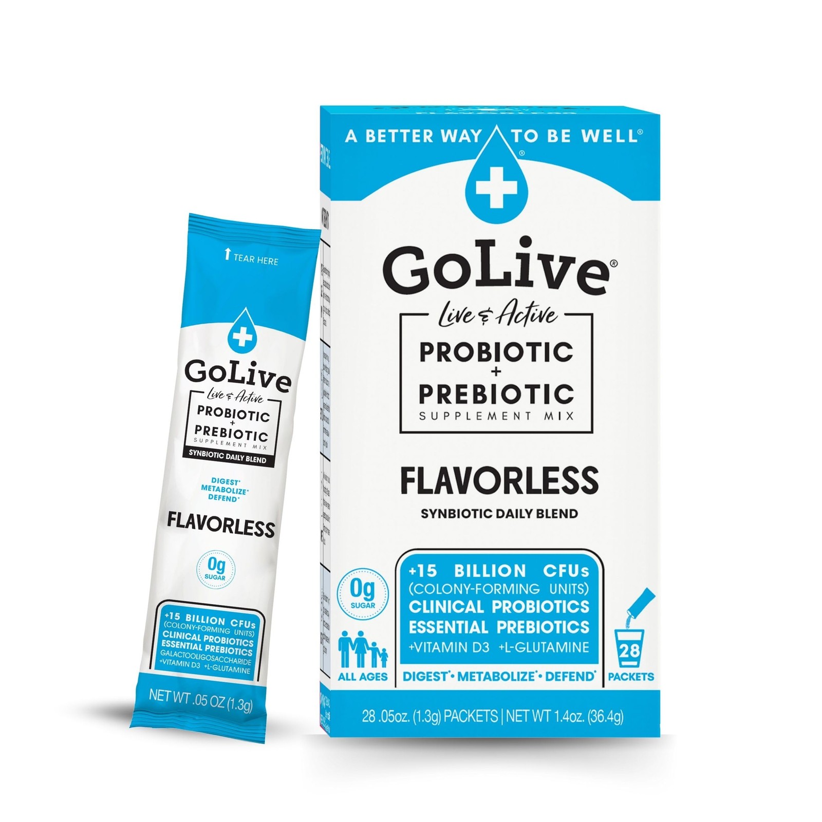 Prebiotic Probiotic Powder for Gut Health, Digestion, Immunity – 15-50B CFUs
