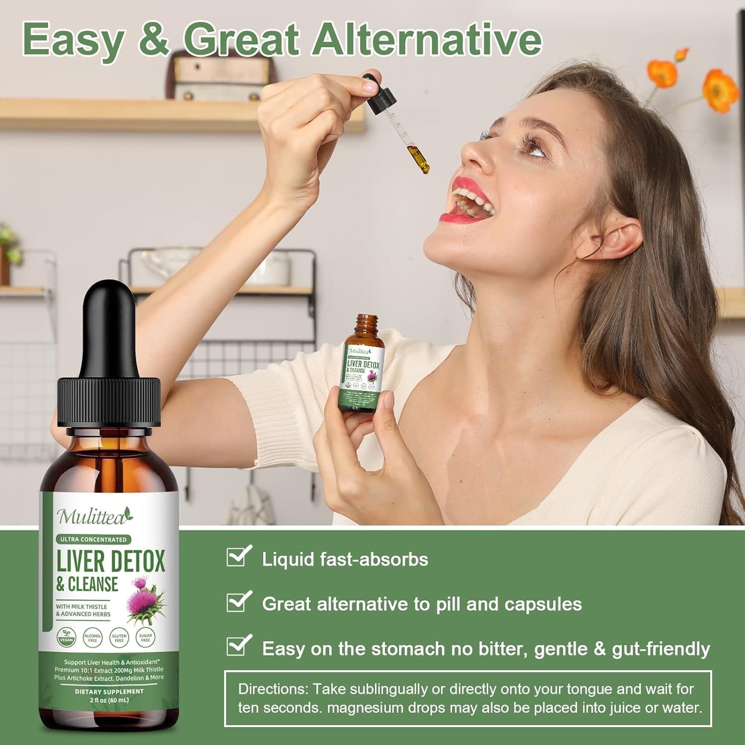 Liver Detox Drops – 21 Herb Concentrate with Turmeric, Gluten-Free, 60ml