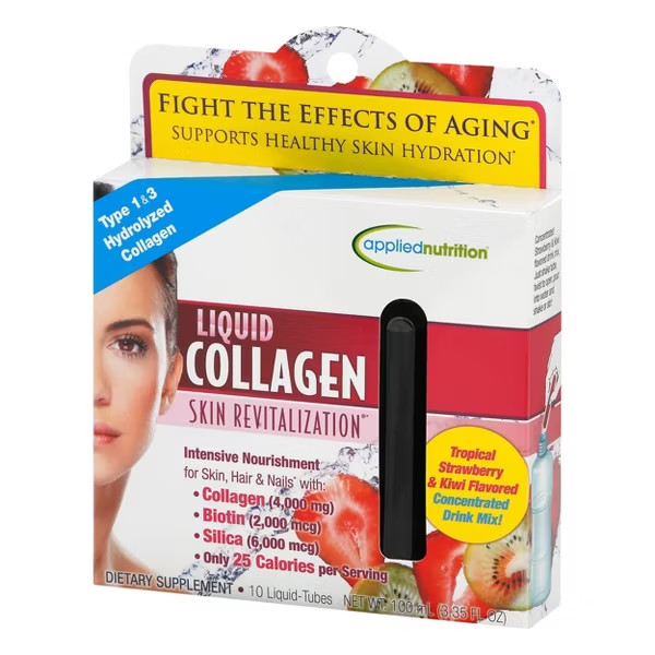 Applied Nutrition Liquid Collagen Skin Revitalization Liquid Drink Mix – 10 ct