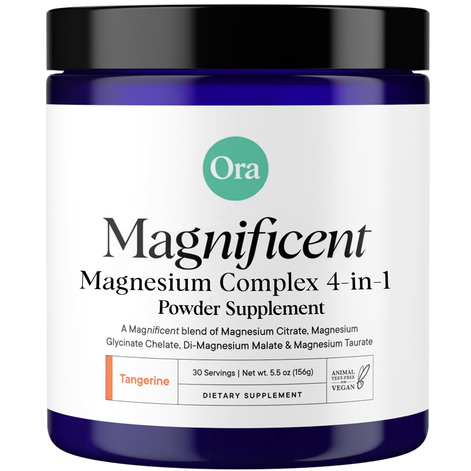 Ora Organic Magnesium Complex Powder Supplement 4in1 Magnesium Glycinate, Ta…