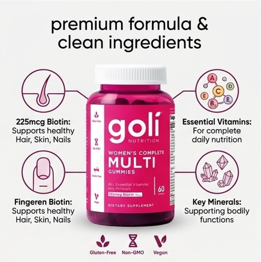 Goli Women’s Complete Multi Gummies 60ct – 2 Pack – Essential Vitamins & Biotin