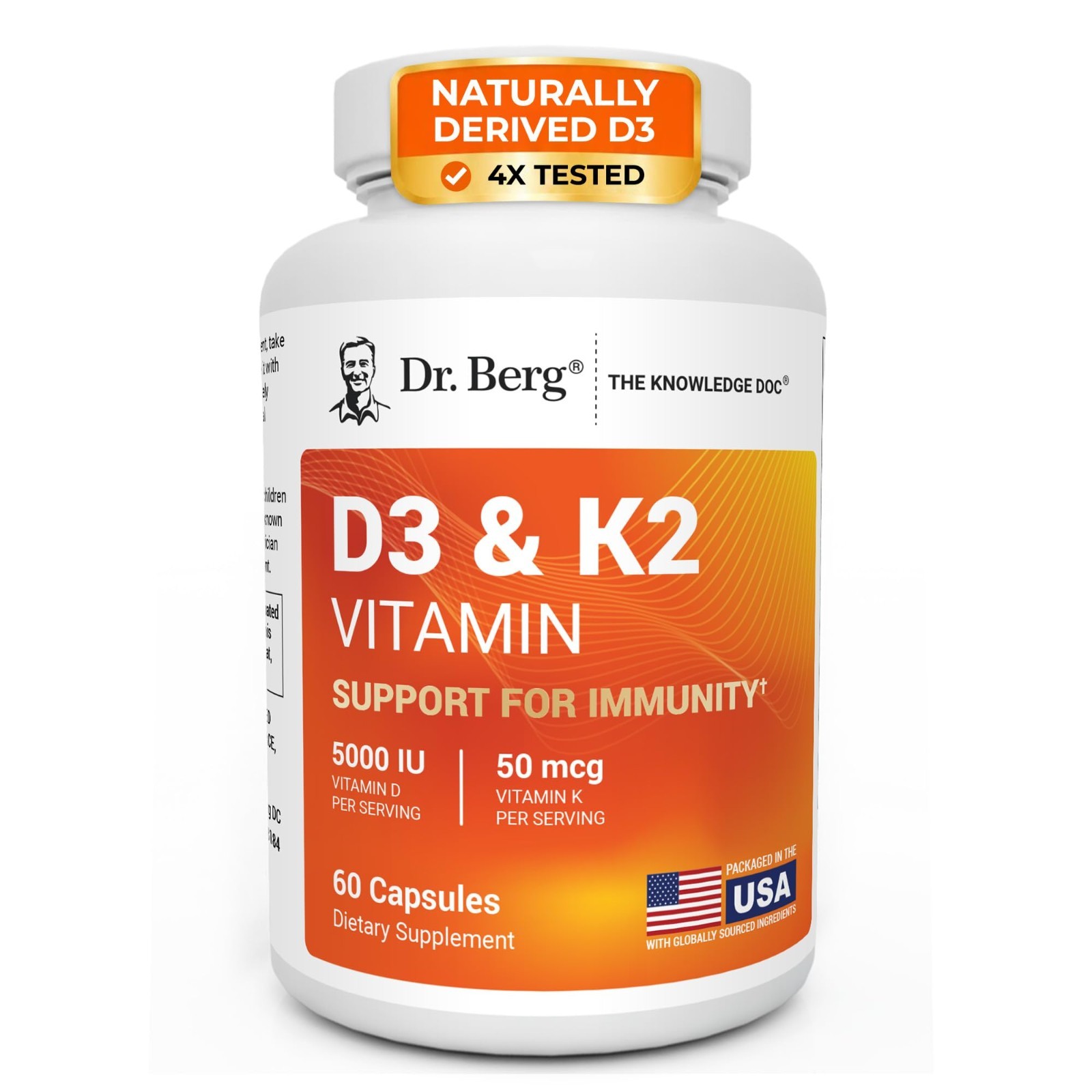 7-in-1 Vitamin D3 K2 5000 IU | High Absorption, Lab-Tested Supplement | 60 Capsu