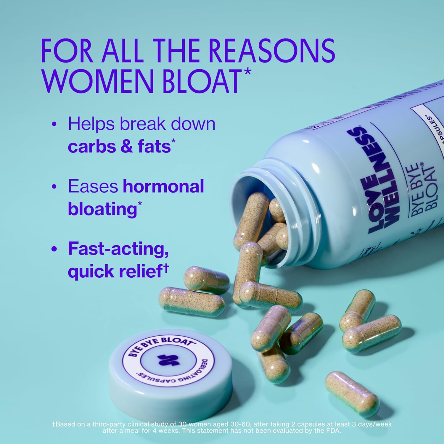 Love Wellness Bye Bye Bloat | Digestive Enzymes for Fast Acting Bloating Relief