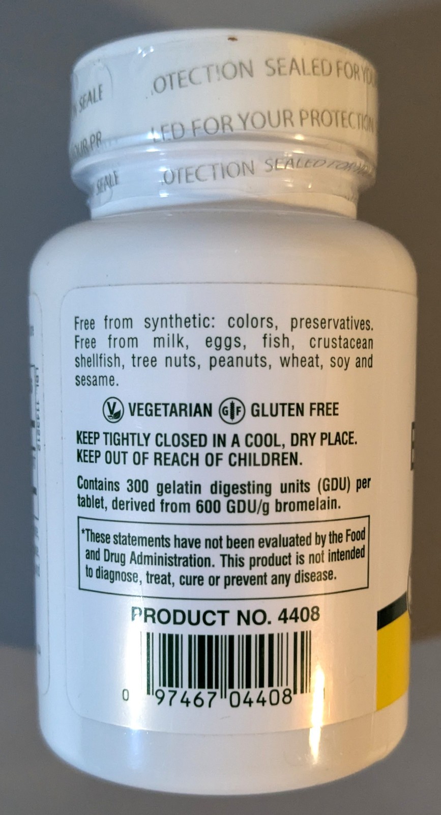 NaturesPlus Bromelain 500mg 60 Tablets Digestive Enzyme Exp 07/27 Sealed