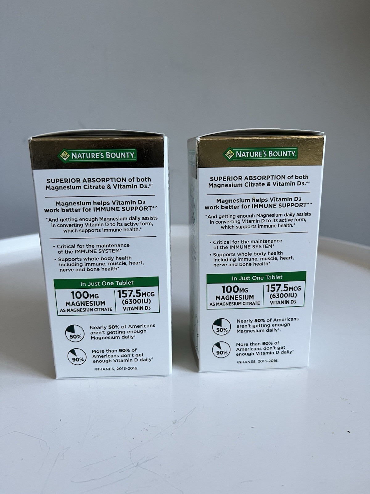 2 Nature’s Bounty Advanced Magnesium Citrate + D3 90 Tablets Ea. EXP 07/2027