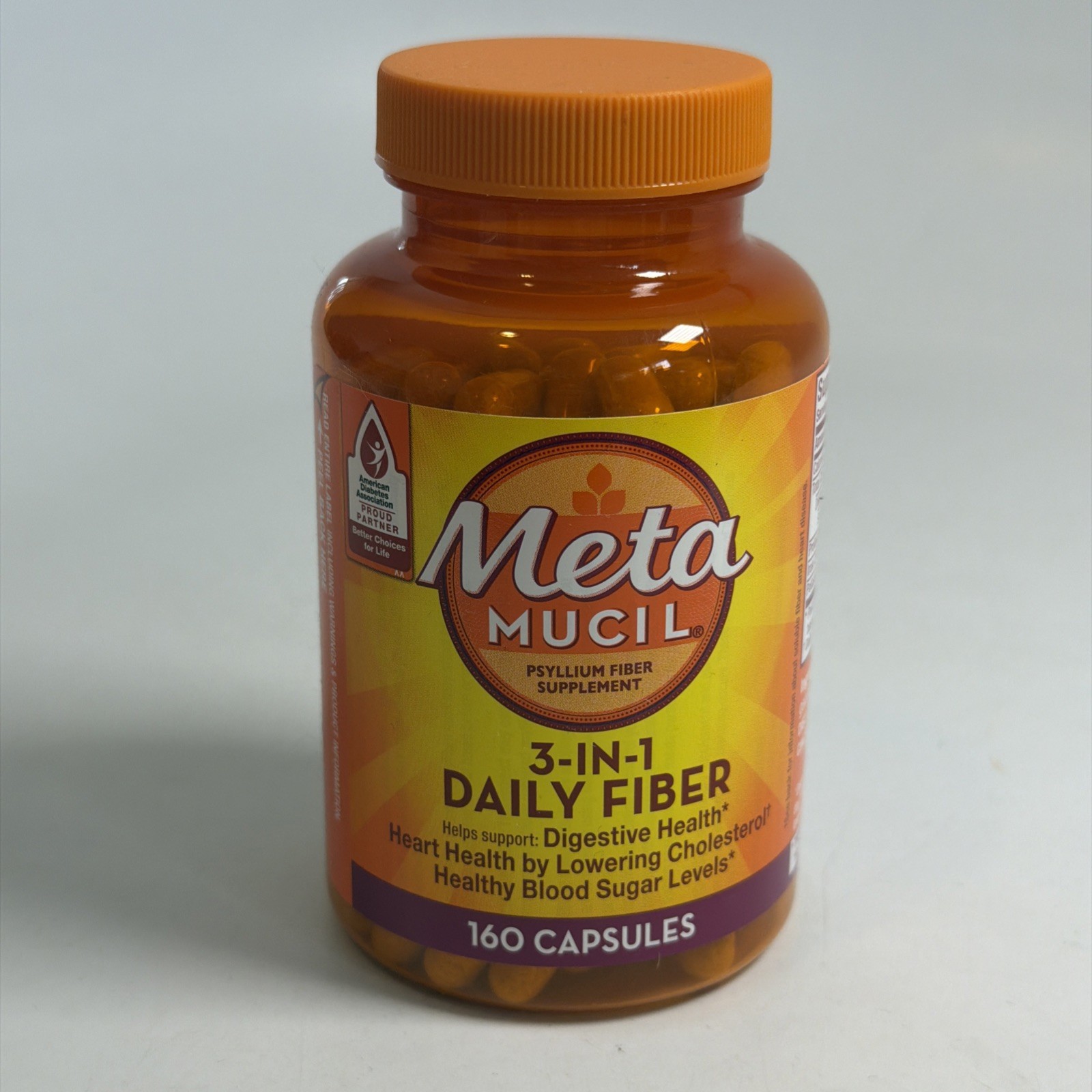 Metamucil 3-in-1 Psyllium Husk Fiber Supplement 160 Count New Sealed 06/2028 New