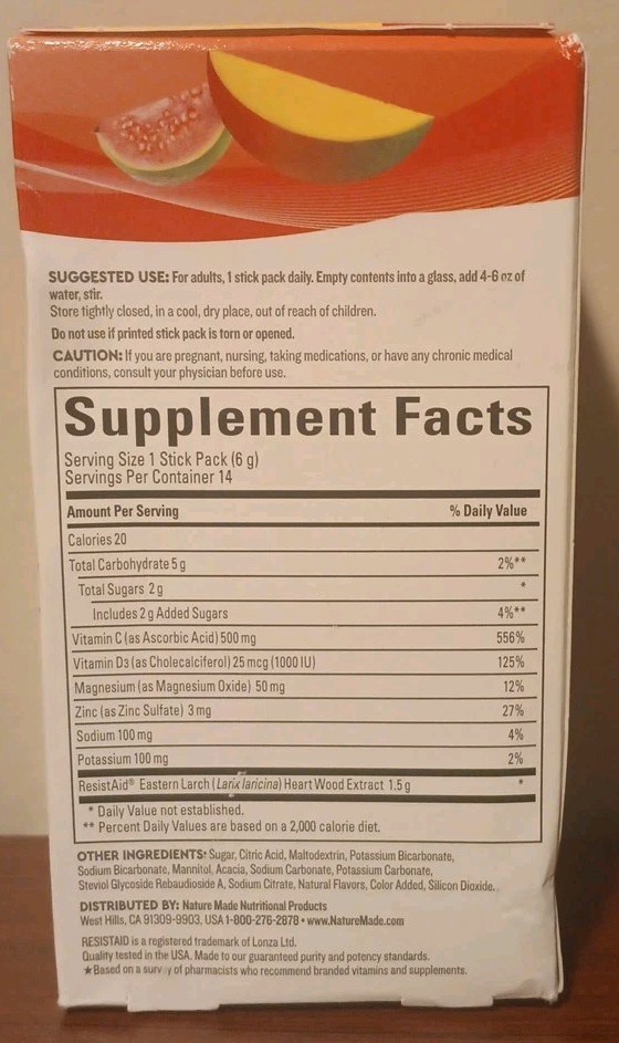 Nature Made Wellblends Active Immune Defense Fizzy Drink Mix Exp 01/2025