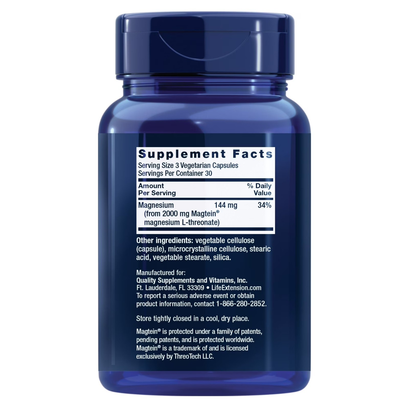 Neuro-Mag Magnesium L-Threonate from 2000 mg Magtein – Life Extension 90caps