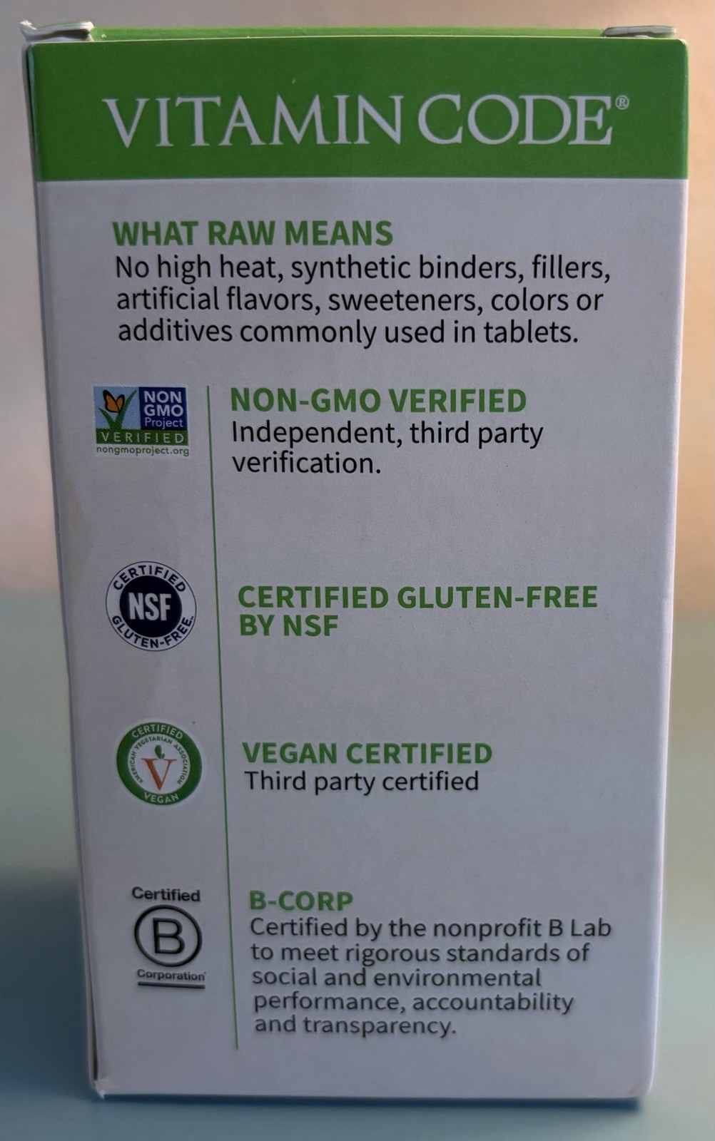 Garden of Life Vitamin Code RAW B-Complex 60 Capsules Vegan Non-GMO Gluten-Free
