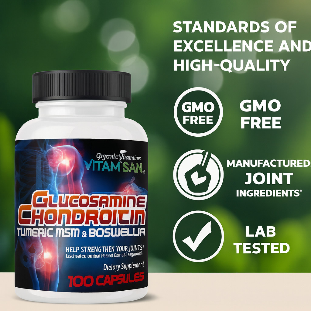 Joint Support Turmeric Glucosamine Anti Inflammatory Mobility organic MSM 100