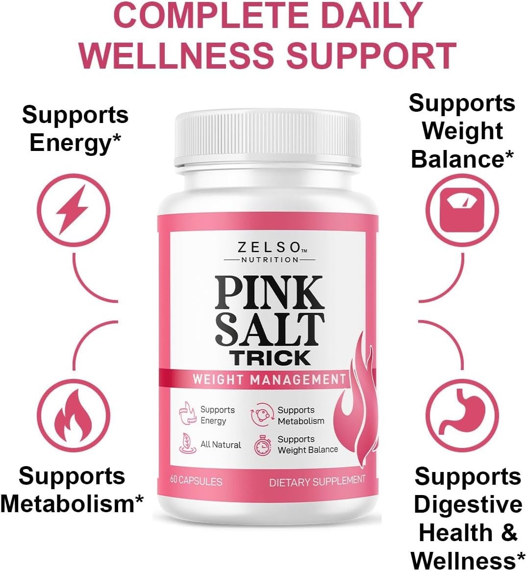 (3 Pack) Pink Salt Weight Trick Capsules – New Pink Salt Trick for Weight, En…