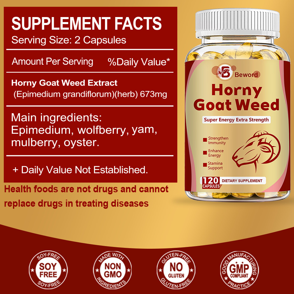 STRENGTH Horny Goat Weed Extract W/ Maca Root Powder, Saw Palmetto, L-Arginine
