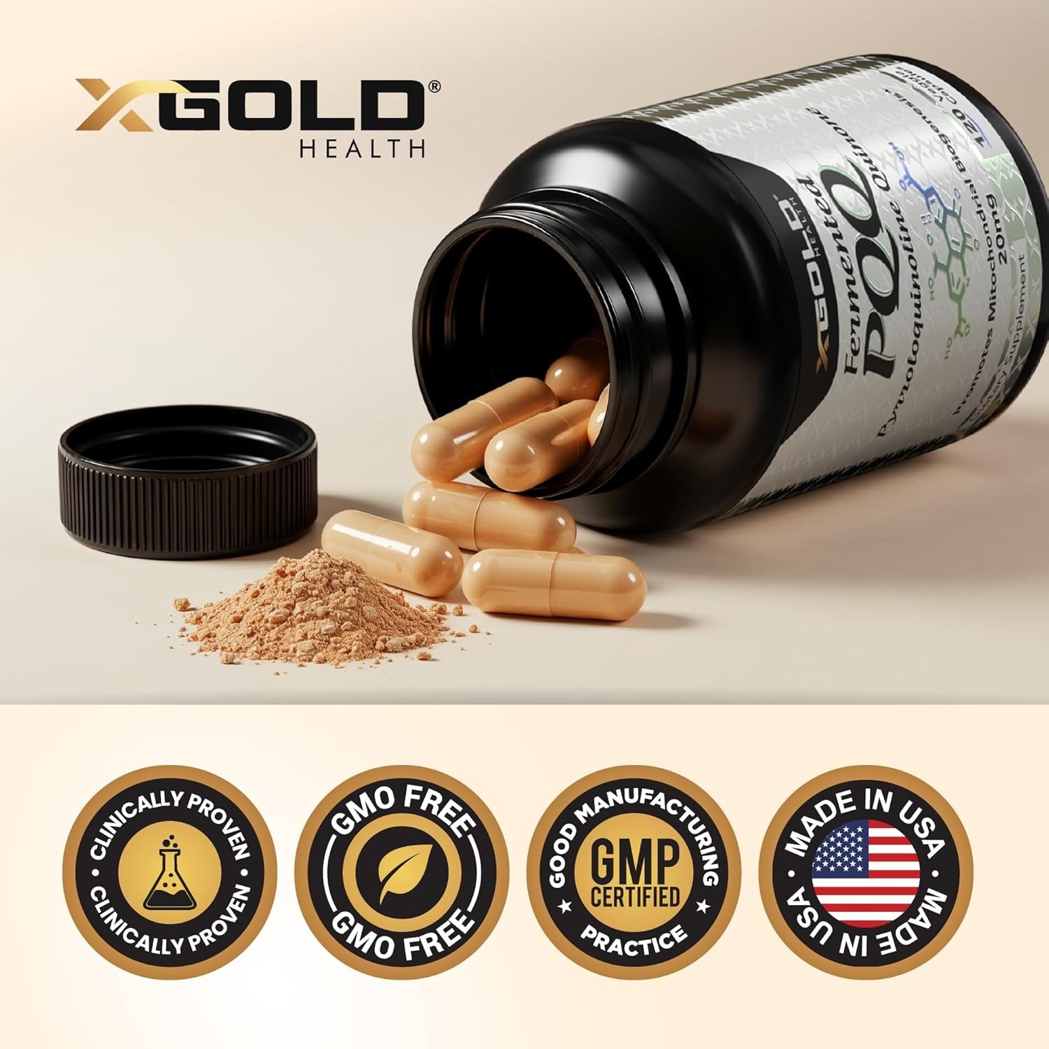 Gluten-Free PQQ 20mg Capsules – Boost Mitochondrial Health in 120 Easy Pills