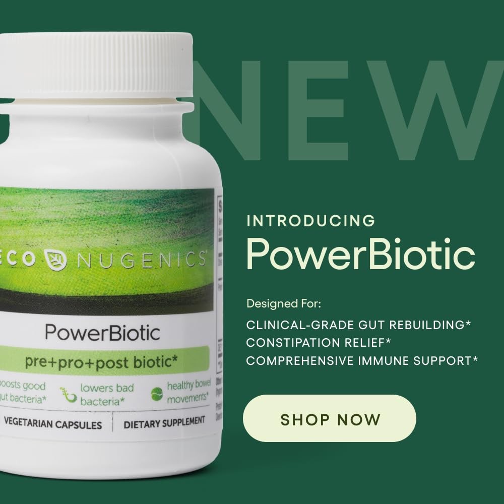 EcoNugenics PowerBiotic Prebiotic, Probiotic Postbiotic for Men Women – 30 …