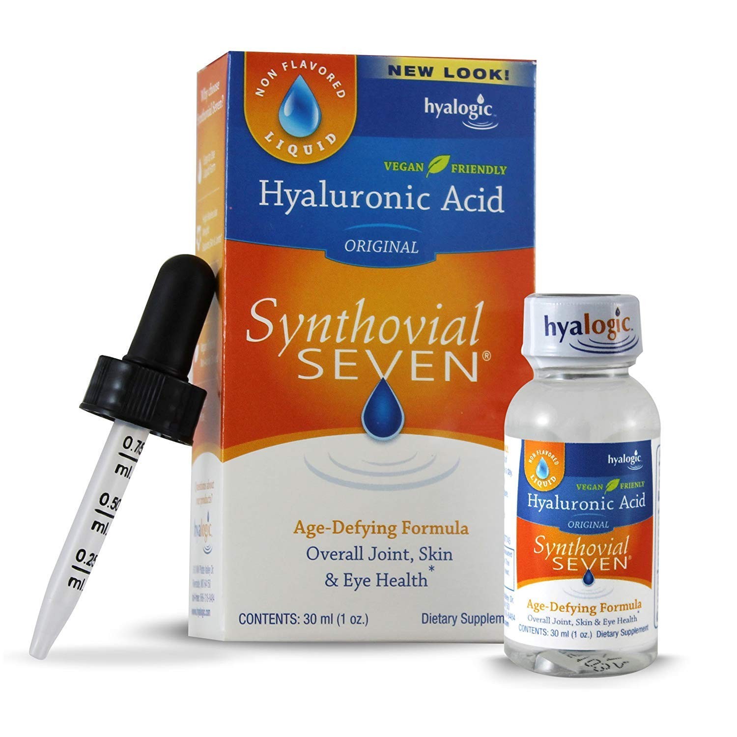 Hyalogic Synthovial Seven Liquid Hyaluronic Acid – Vegan 1 Fl Oz (Pack of 2)