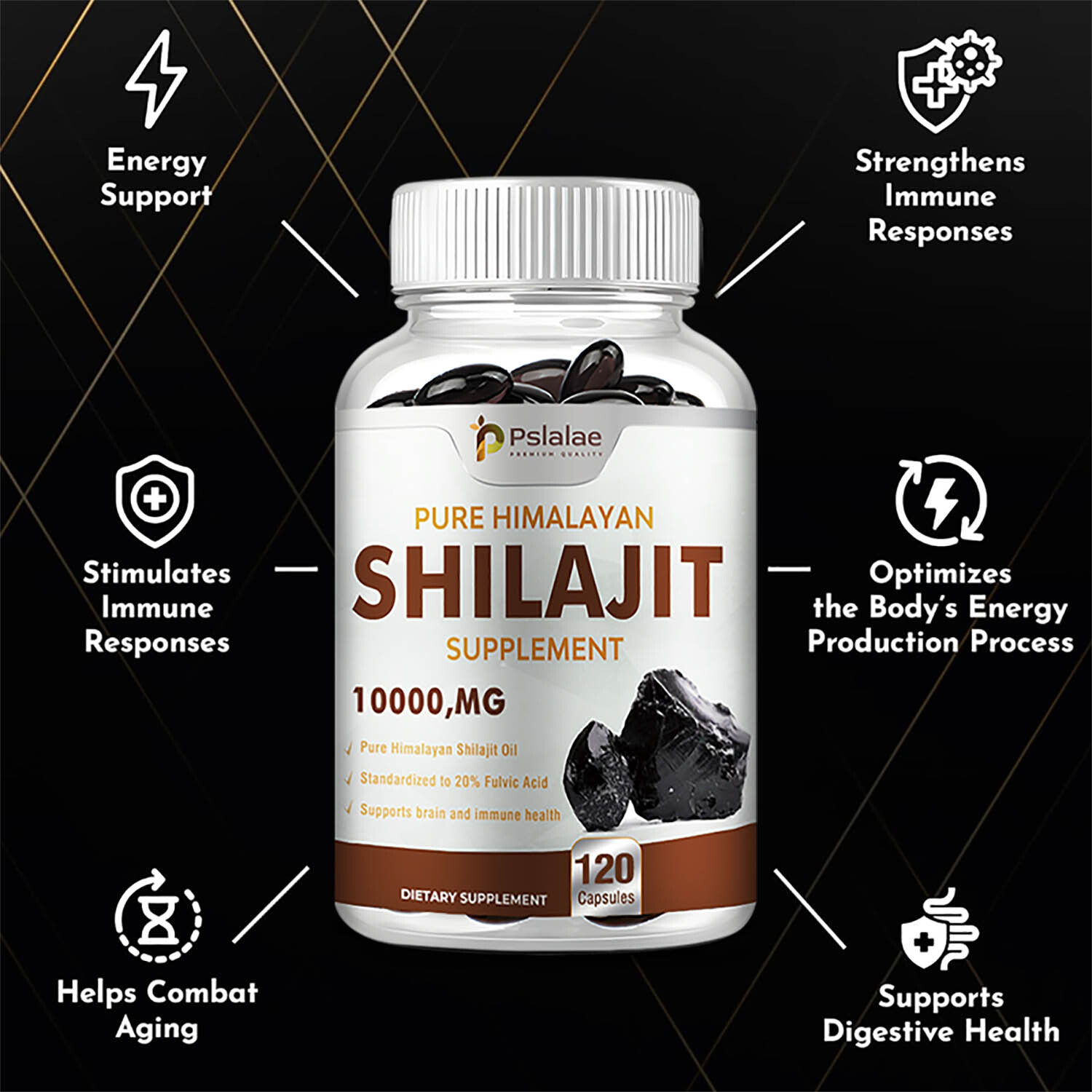 Pure Himalayan Shilajit 10000mg – Fulvic Acid – Stamina, Strength, Performance