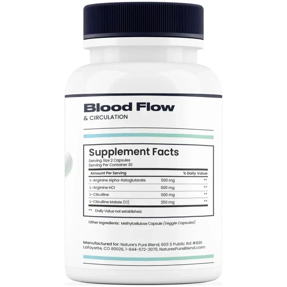 Nitric Oxide Flow Blood Pressure Support Improve Circulation-Natures Branded