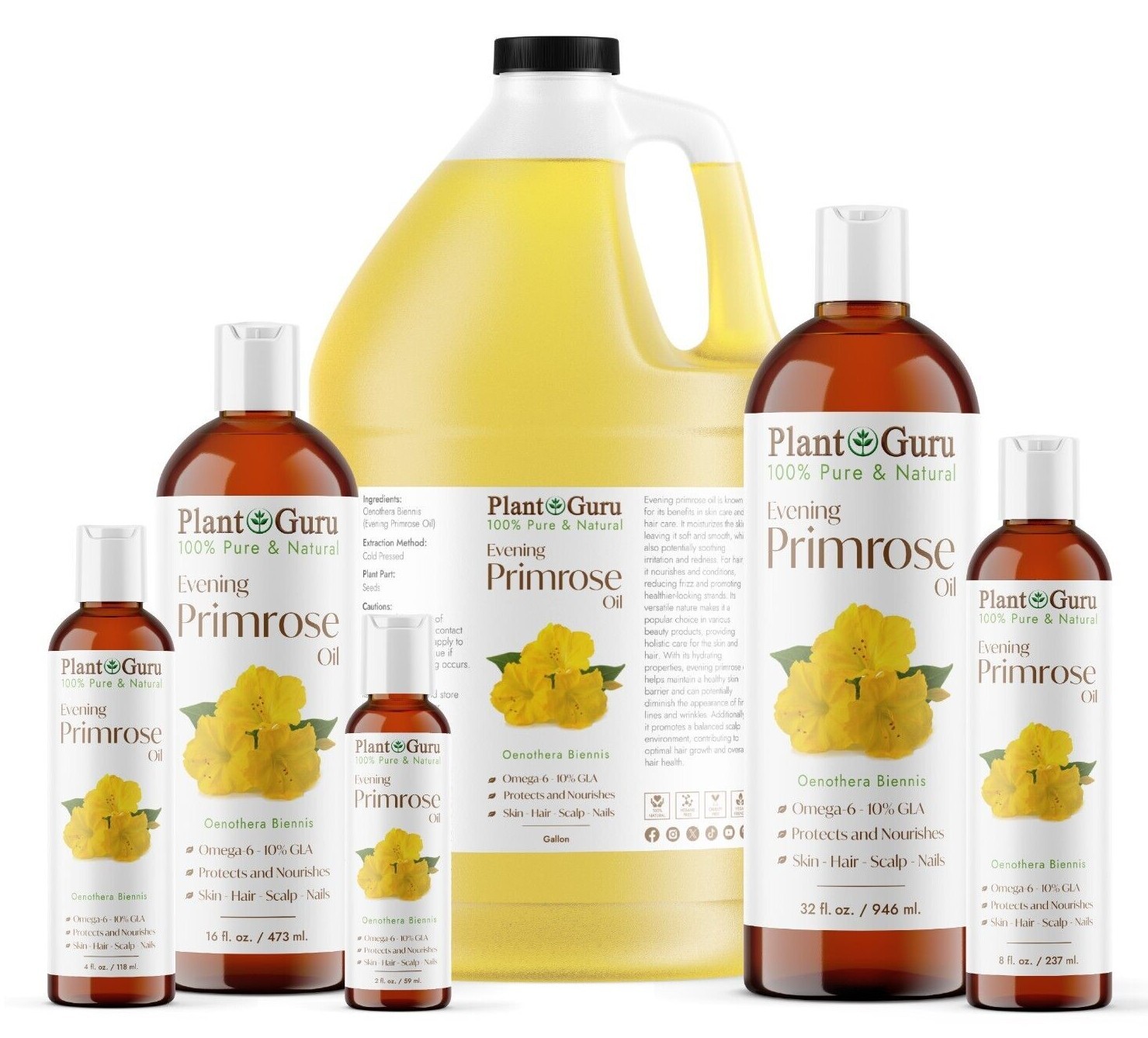 Evening Primrose Oil Cold Pressed 100% Pure Natural Refined Bulk Wholesale