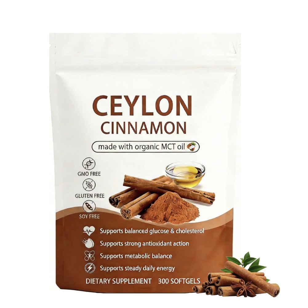 1~5 Bag Ceylon Cinnamon 300 Softgels Made with MCT Oil Daily Supply