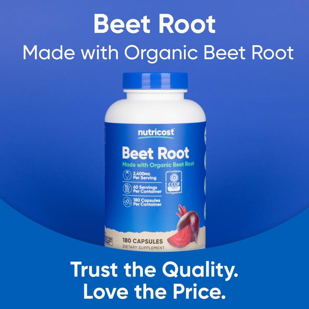 Beet Root 2400Mg 180 Capsules – CCOF Certified Made with Organic Beet Root Sup