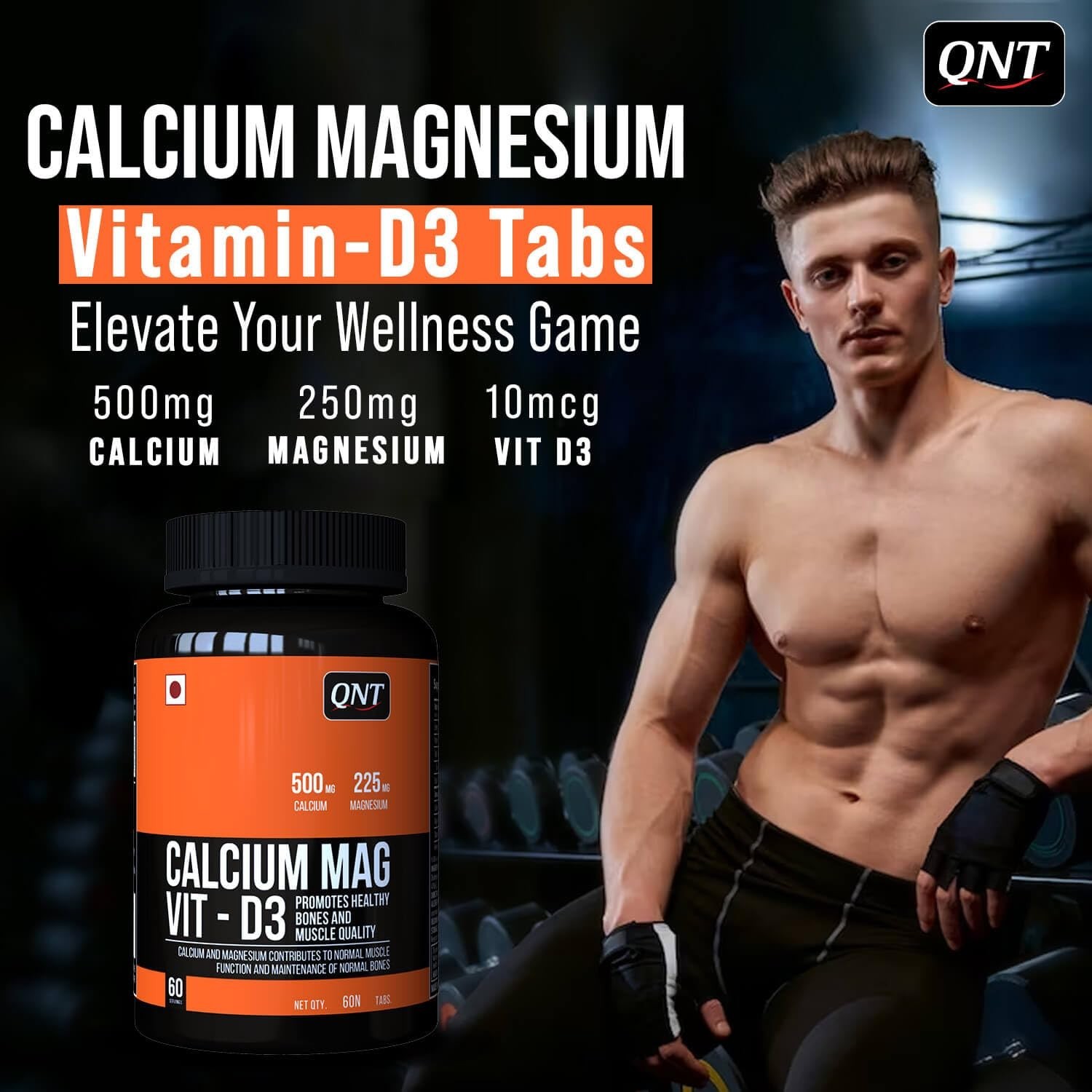3 Pack Q.NT Calcium Magnesium D3 180 Tablets Bone Support
