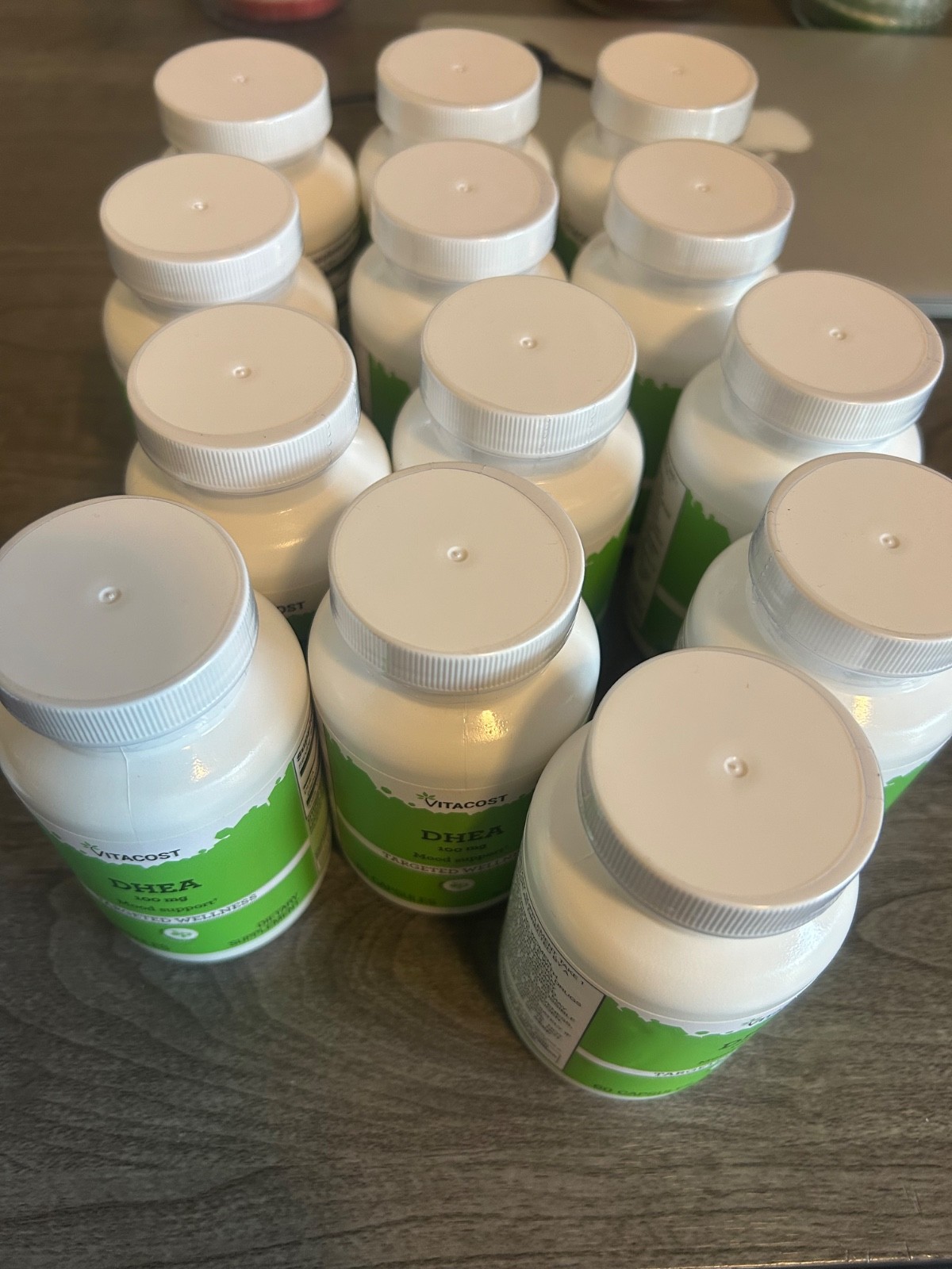 Vitacost DHEA, 100 mg, 60 Capsules lot of 13 bottles and 1 free bottle of DIM
