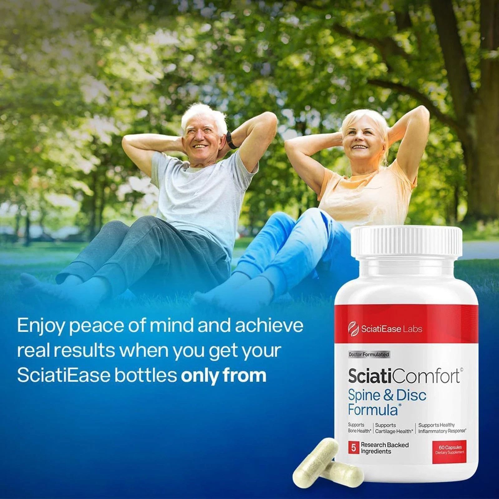 SciatiEase SciatiComfort Spine and Disc Support Supplement – 60ct