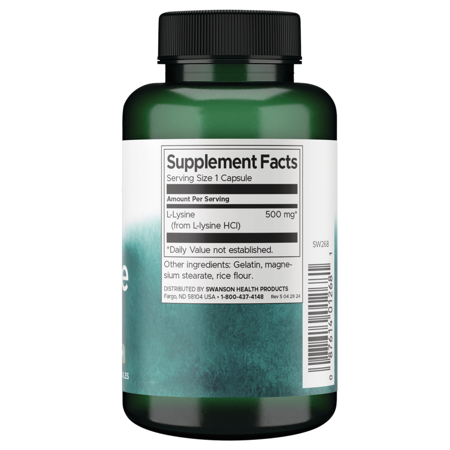 Swanson Free-Form L-Lysine 500 mg 100 Capsules